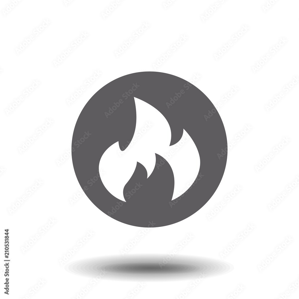 Poster fire flame icon. black icon isolated on white background. fire flame silhouette. simple icon. web si