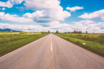 Open road near city of Vrsac Serbia