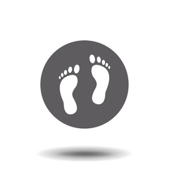 Human footstep icon. Vector footprint. Black silhouette. Flat style. Illustration isolated on white background.