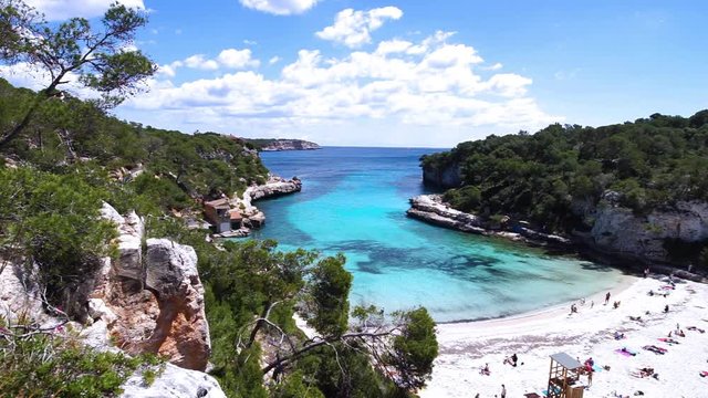 Beach bay of Cala Llombards, beautiful seaside on Mallorca, Mediterranean Sea Spain