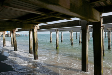 under a jetty