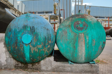 Old rusty tank wagons