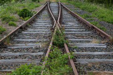 Obraz premium Zwei Bahngleise kreuzen sich 