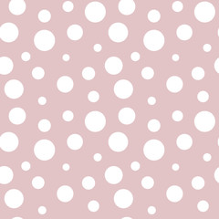 Pink and white circles abstract seamless pattern