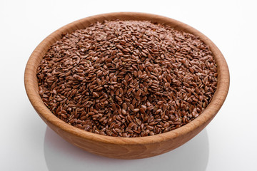 natural grain of flax on a white acrylic background