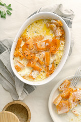 Roasted squash baked with heavy cream, thyme, white wine and parmesan cheese
