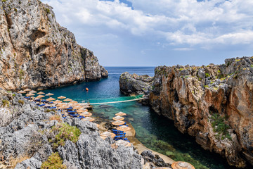 Fototapeta na wymiar Pirates Fjord named Kalypso in Crete island, Greece
