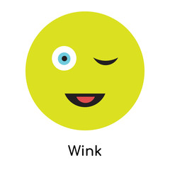 Wink icon vector sign and symbol isolated on white background, Wink logo concept