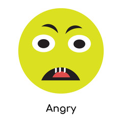 Angry icon vector sign and symbol isolated on white background, Angry logo concept