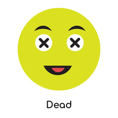Fototapeta premium Dead icon vector sign and symbol isolated on white background, Dead logo concept