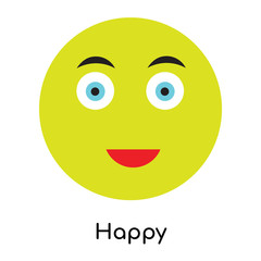 Happy icon vector sign and symbol isolated on white background, Happy logo concept
