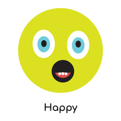 Happy icon vector sign and symbol isolated on white background, Happy logo concept