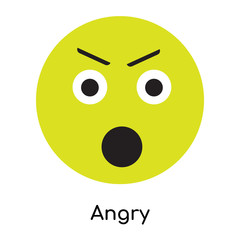 Angry icon vector sign and symbol isolated on white background, Angry logo concept