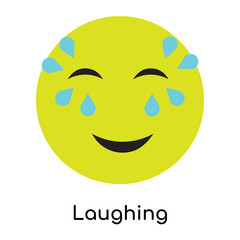 Fototapeta premium Laughing icon vector sign and symbol isolated on white background, Laughing logo concept