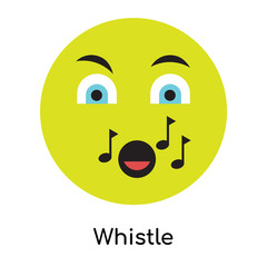 Whistle icon vector sign and symbol isolated on white background, Whistle logo concept