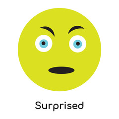 Surprised icon vector sign and symbol isolated on white background, Surprised logo concept