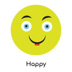 Happy icon vector sign and symbol isolated on white background, Happy logo concept