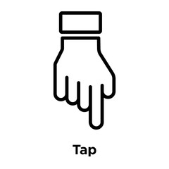 Tap icon vector sign and symbol isolated on white background, Tap logo concept