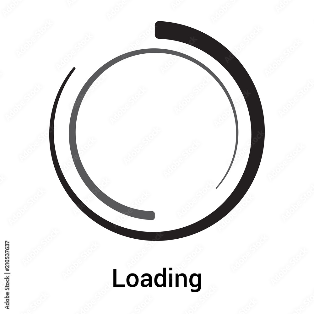 Poster loading icon vector sign and symbol isolated on white background, loading logo concept