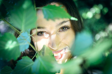 Portrait of the beautiful female,selective focus