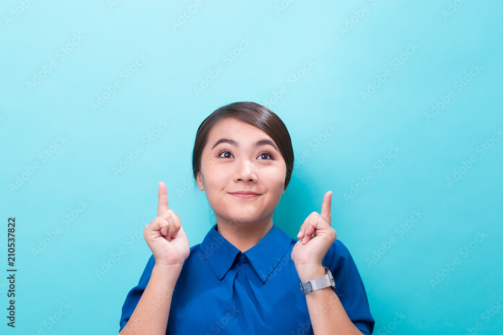 Sticker Happy woman on isolated background