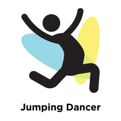 Jumping Dancer icon vector sign and symbol isolated on white background, Jumping Dancer logo concept
