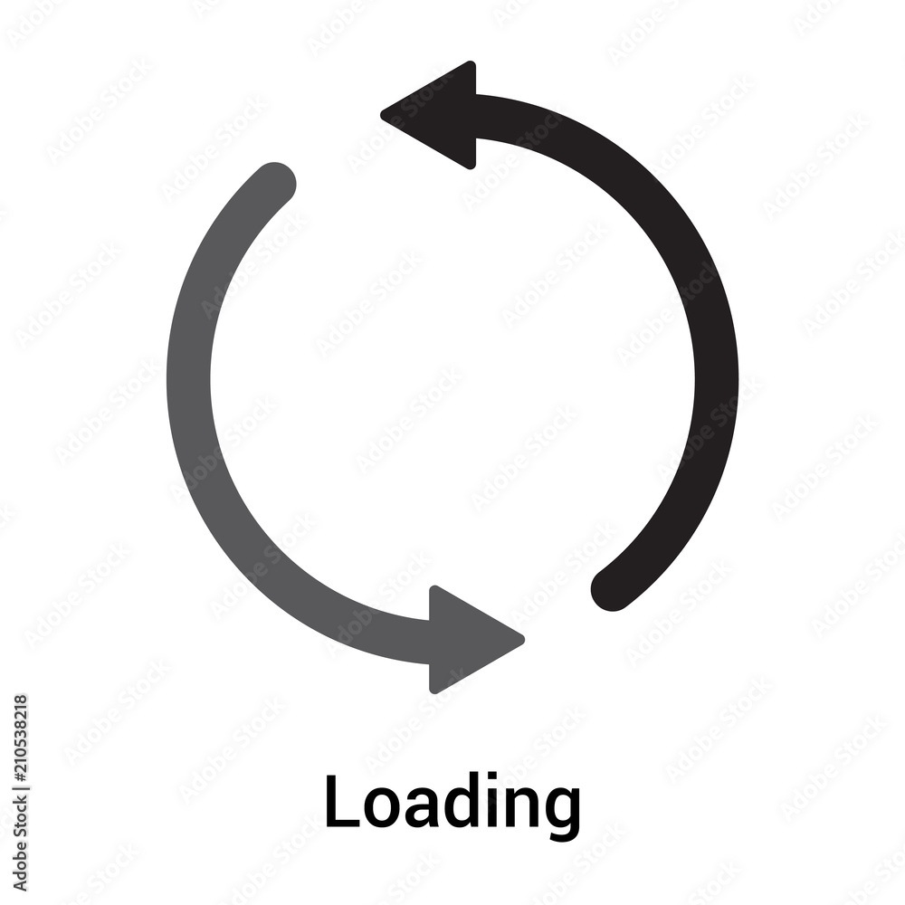 Poster loading icon vector sign and symbol isolated on white background, loading logo concept