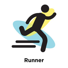 Runner icon vector sign and symbol isolated on white background, Runner logo concept