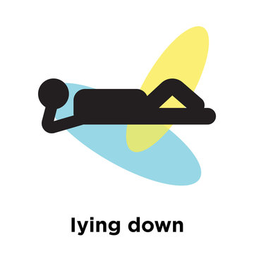 Iying down icon vector sign and symbol isolated on white background, Iying down logo concept