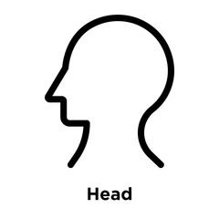 Fototapeta premium Head icon vector sign and symbol isolated on white background, Head logo concept