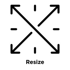 Resize icon vector sign and symbol isolated on white background, Resize logo concept
