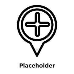 Obraz premium Placeholder icon vector sign and symbol isolated on white background, Placeholder logo concept
