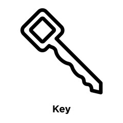 Key icon vector sign and symbol isolated on white background, Key logo concept