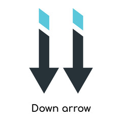 Down arrow icon vector sign and symbol isolated on white background, Down arrow logo concept