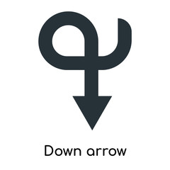 Down arrow icon vector sign and symbol isolated on white background, Down arrow logo concept