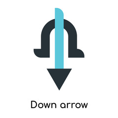 Down arrow icon vector sign and symbol isolated on white background, Down arrow logo concept
