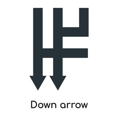 Fototapeta premium Down arrow icon vector sign and symbol isolated on white background, Down arrow logo concept