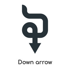 Down arrow icon vector sign and symbol isolated on white background, Down arrow logo concept