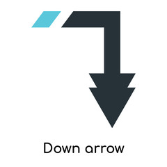 Down arrow icon vector sign and symbol isolated on white background, Down arrow logo concept