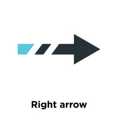 Right arrow icon vector sign and symbol isolated on white background, Right arrow logo concept