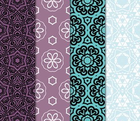 set of original seamless pattern with modern ornament. geometric style. fashion, interior design. vector