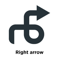 Right arrow icon vector sign and symbol isolated on white background, Right arrow logo concept
