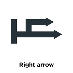 Right arrow icon vector sign and symbol isolated on white background, Right arrow logo concept