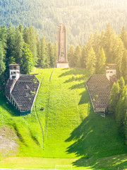Old abandoned ski jump in Cortina d'Ampezzo - place of Winter Olympics in 1956 - in summer season....