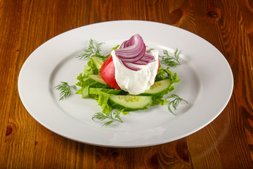 Salad - tomato, cucumber and onion