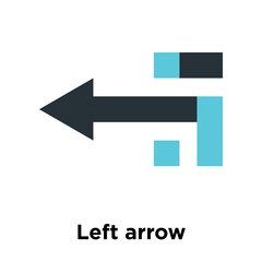 Left arrow icon vector sign and symbol isolated on white background, Left arrow logo concept