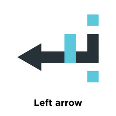 Left arrow icon vector sign and symbol isolated on white background, Left arrow logo concept