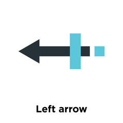 Left arrow icon vector sign and symbol isolated on white background, Left arrow logo concept