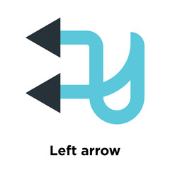 Left arrow icon vector sign and symbol isolated on white background, Left arrow logo concept