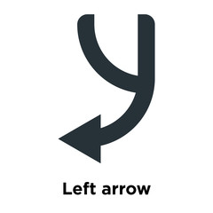 Left arrow icon vector sign and symbol isolated on white background, Left arrow logo concept